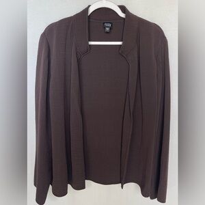 Eileen Fisher Silk Blend Open Front Jacket Women’s Large
